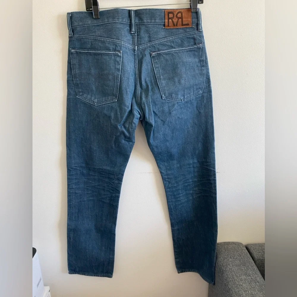 RRL Ralph Lauren Selvedge Sanforized Low Straight Denim Jeans - Picture 5 of 17